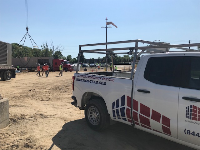 Mall City Mechanical truck at a worksite.